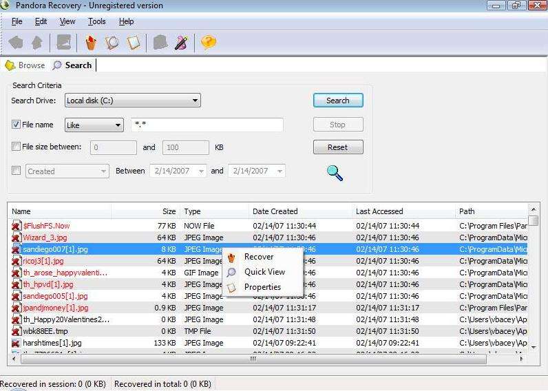 data recovery with file structure windows